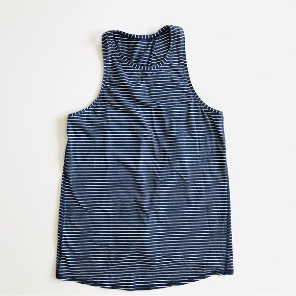 Lululemon All Tied Up Tank Top Navy Striped Size 4 - Picture 3 of 5